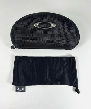 OAKLEY Hard Molded Clam Shell Zippered Sunglass Case with Bag Clean HDO